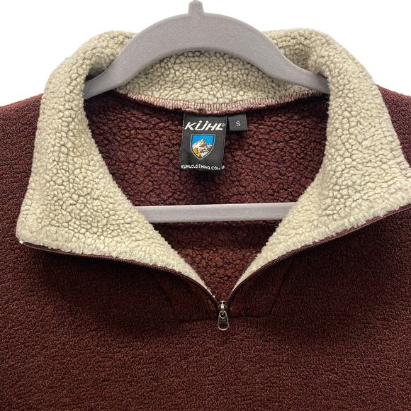 KUHL Alfpaca Fleece 1/4 Zip‎ Burgundy Red Women’s S Pullover Top Sweater Jacket - Picture 2 of 7
